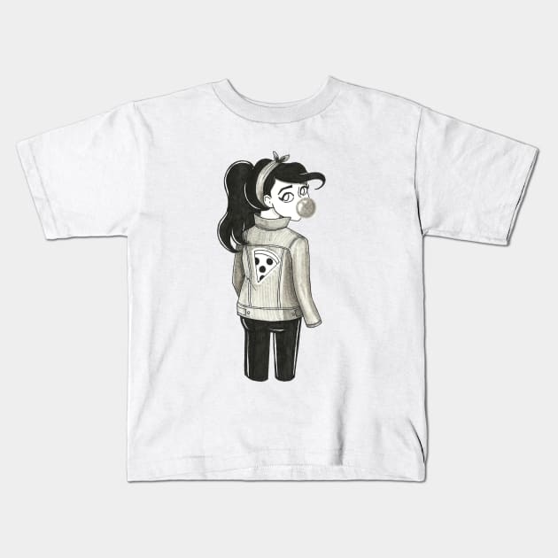 Pizza Girl Kids T-Shirt by conshnobre